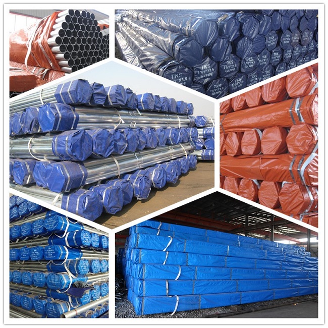 ASTM A53, BS1387, preto de DIN2244 ERW/GB galvanizado/óleo revestido soldou as tubulações de aço/tubo