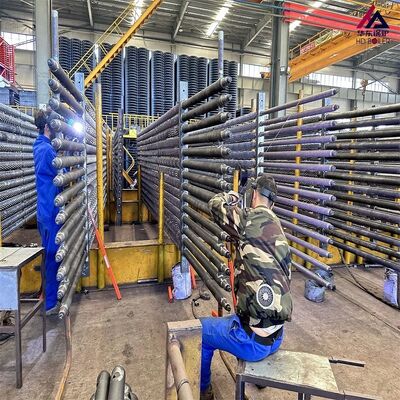 Trocador de calor com tubo de aleta espiral serrilhada sólida para caldeira, aleta de aço inoxidável anti-cinzas